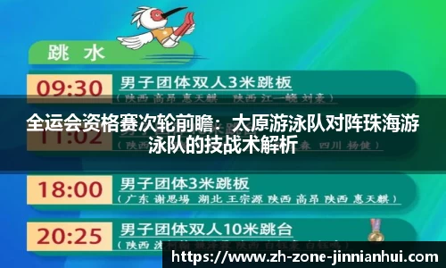 全运会资格赛次轮前瞻：太原游泳队对阵珠海游泳队的技战术解析